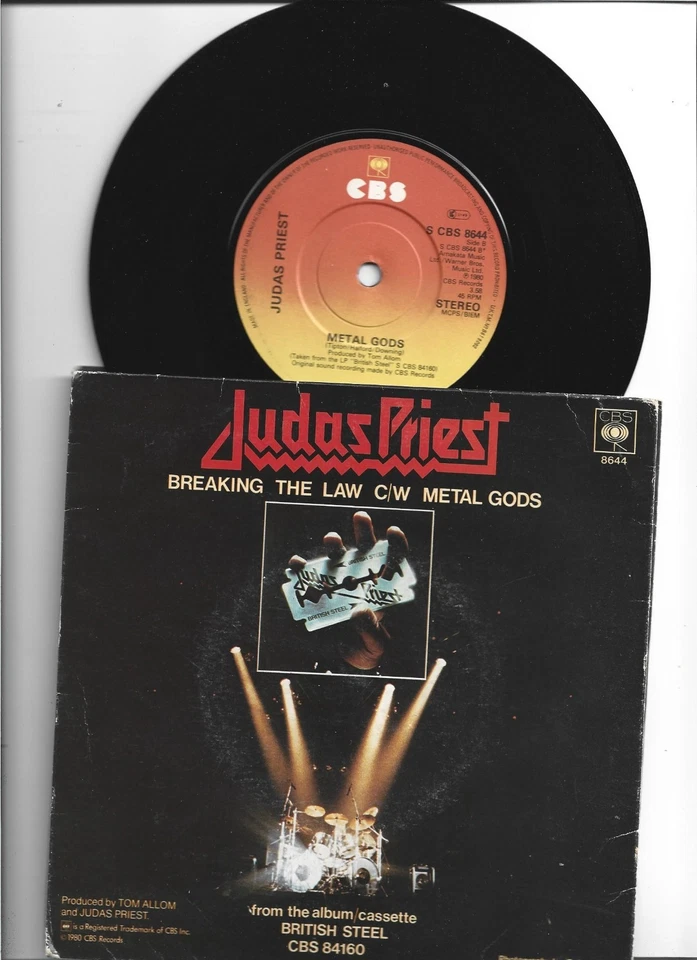 JUDAS PRIEST - BREAKING THE LAW 7" PLUS PATCH - Image 2 of 2