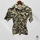 Overlover Virginia Printed Cotton Twill Romper Zebra Print Short Sleeve XS — photo 8