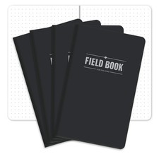 Field Notebook/Journal - 5x8 - Black - Dot Graph Memo Book - Pack of 4