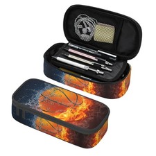 Basketball Pencil Case Big Capacity Storage Pouch Zipper Pen Holder Box