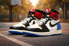 Men Jordan 1 x Union x Fragment Black and Varsity Red IO7847-002 Size US 7-12