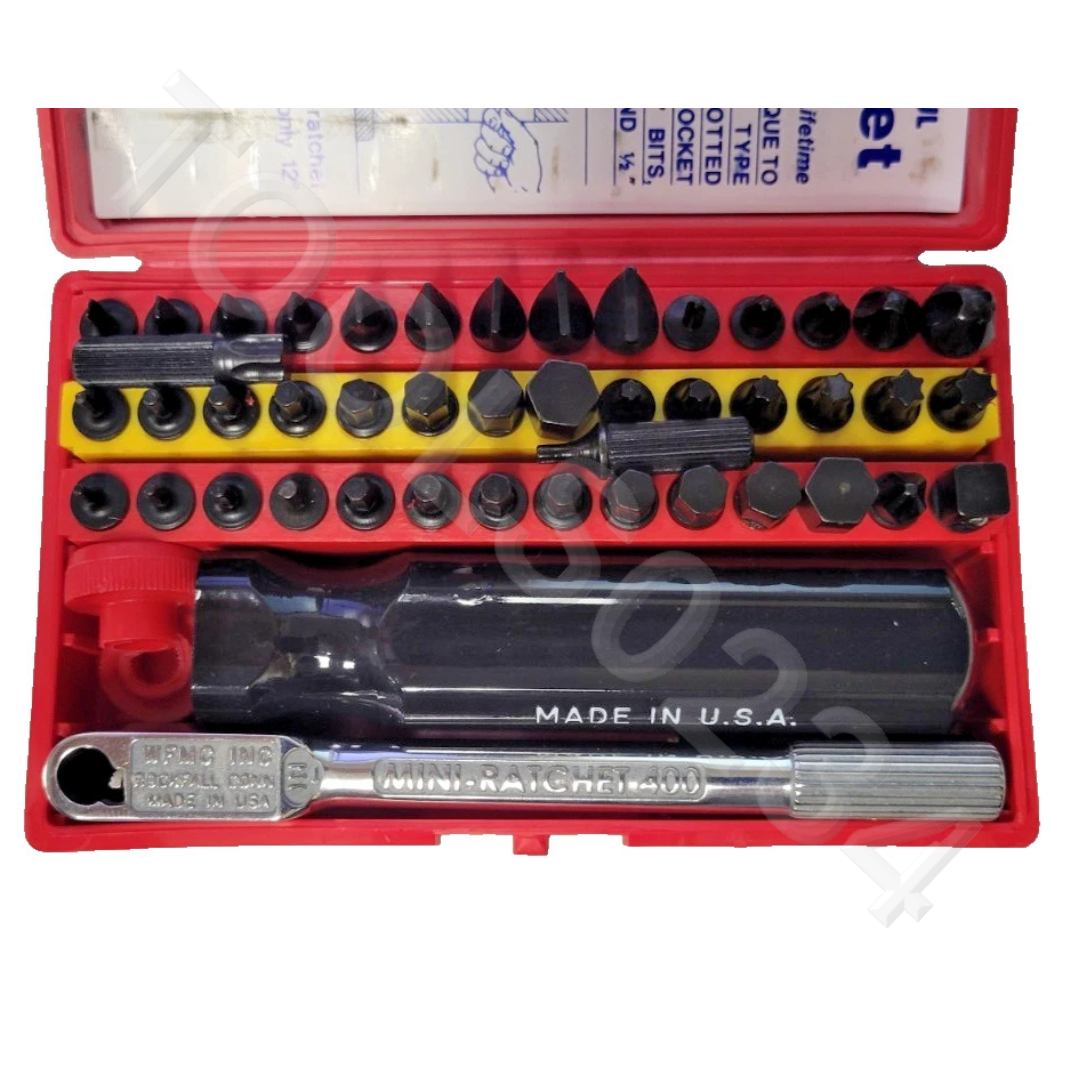 WFMC WF-4-52 52 Pc Super Deluxe Mini Ratchet Tool Bit Set