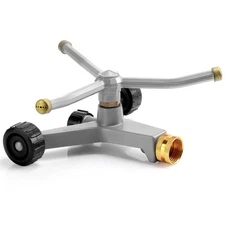 1 Pc Metal Rotary Lawn Water Sprinkler 3 Arm Heavy Duty Automatic Revolving W...