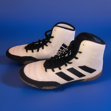 Adidas Wrestling Shoes FU8172 Tech Fall 2.0 White & Black YOUTH Sz 6 EU 38 2/3