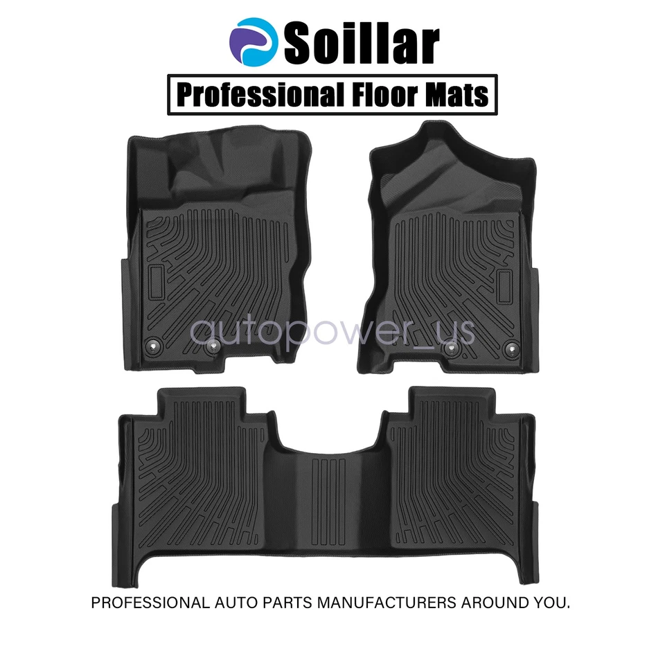 Juego de 3 alfombrillas forro TPE para todo tipo de clima para Nissan Titan XD 2016-2021 doble cabina Foto 2 de 4