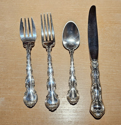 Gorham Strasbourg Sterling Silver Flatware 4-Piece Setting - 16 sets available