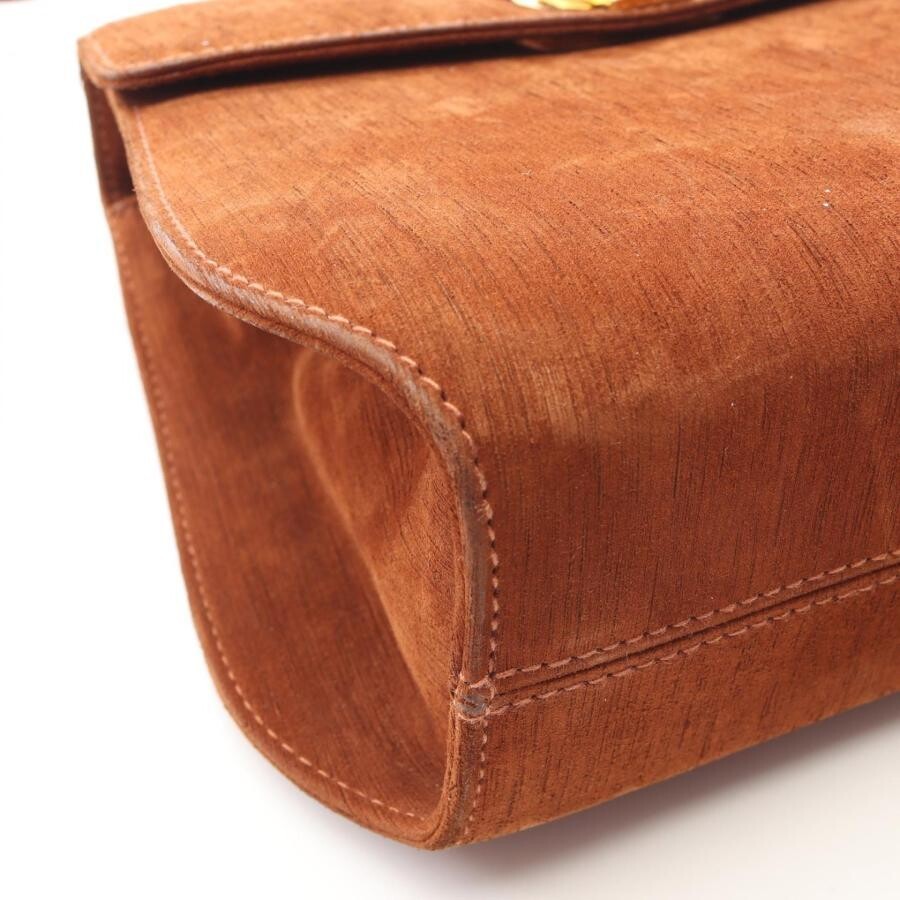 Salvatore Ferragamo Gancini Brown Suede Crossbody Shoulder Bag Auth image 5