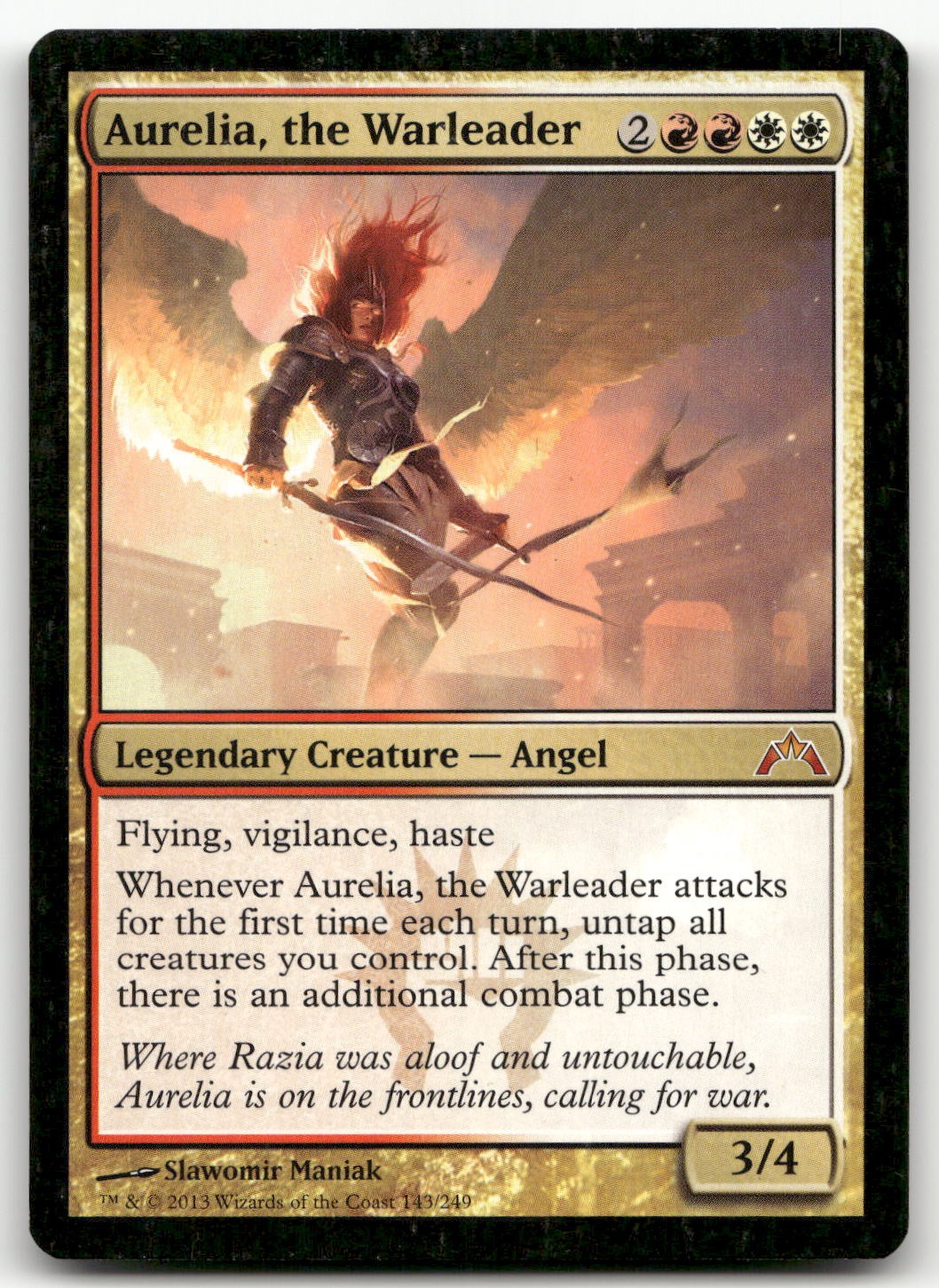 Aurelia, the Warleader #143 (LP) Gatecrash GTC Magic MTG