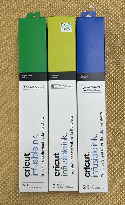 Cricut 12x12 Infusible Ink Transfer Sheet-1 Bright Green 1 Avocado & 1 True Blue