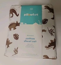4 pc Pillowfort 100 Cotton Watercolor Dino Dinosaurs Full Sheet Set NIP