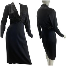 2006 Vintage Gucci Embellished Black Silk Dress Size 40 *New with tags!*