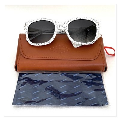 FOSSIL Designer Unisex Sunglasses White/Gray/Black FOS2086S0GBY