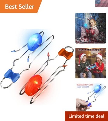 Retro Light Up Gyro Wheels Toy- 2, 8.5 Inch Gyroscope Rail Twisters, Kids Cla...