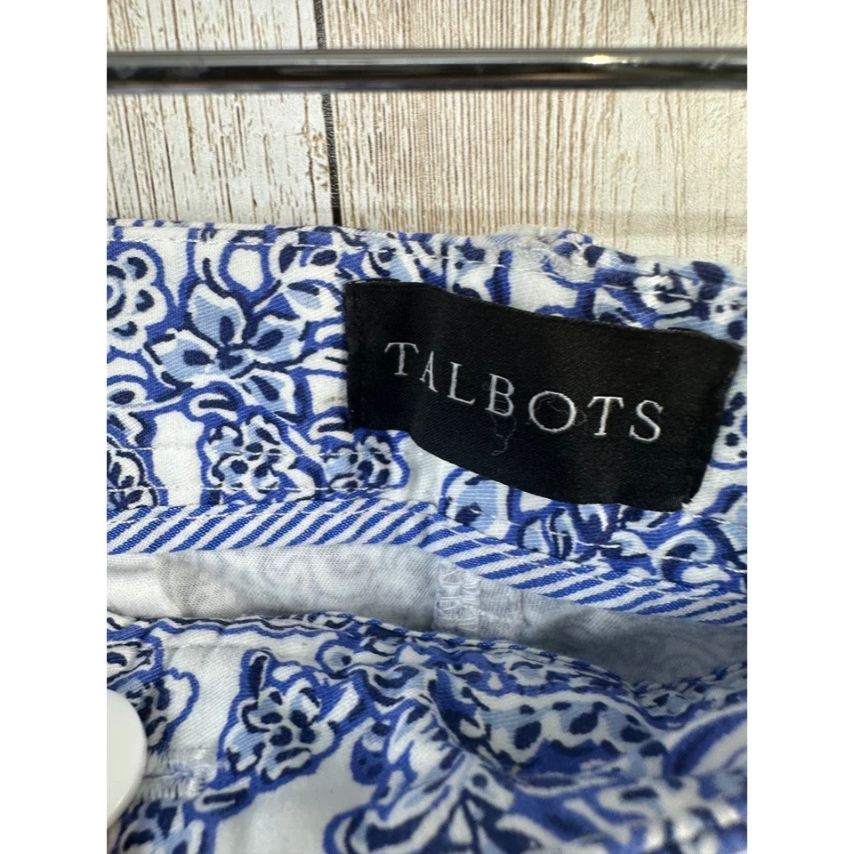 Talbots Relaxed Chino Pants Women's 14 Blue White Paisley Print Casual vacation - Image 4 of 4