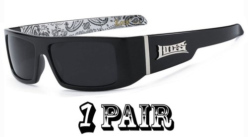 LOCS Rectangular Gangster Cholo Shades Bandana Mens Sunglasses UV400 LC33 - Picture 16 of 28
