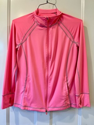 DANSKIN Now Semi-Fitted Full Zip Bright Pink Jacket - Women's Size Large 12-14