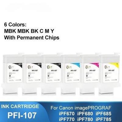 PFI-107 Refillable Ink Cartridge With For Canon iPF670/680/685/770/780/785