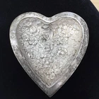 Sterling Silver Trinket Dish Stieff Heart Flowers Roses Repousse 40 Grams