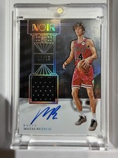 2024-25 Panini Noir Rookie Patch Auto Color Matas Buzelis #350 /15 (AU, MEM, RC)