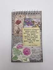 Handmade Vintage Style 3x5 Notebook - Junk Journal Aesthetic