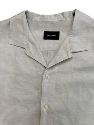 Todd Shelton Men s Short Sleeve Button Down Shirt Size XL Light Gray/White Mix