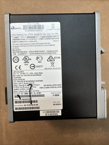 Cisco IE 2000 8-Port 10/100 Industrial Ethernet Switch P/N: IE-2000-8TC-G-B - Picture 2 of 2