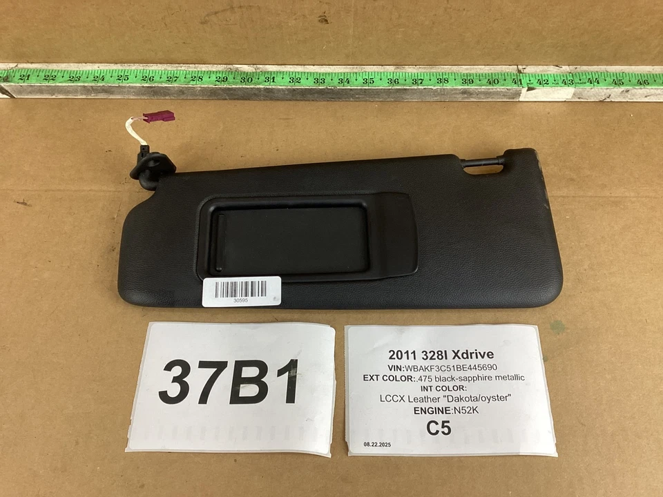 BMW 328I 2011 parasol delantero izquierdo del lado del conductor parasol OEM Foto 4 de 4