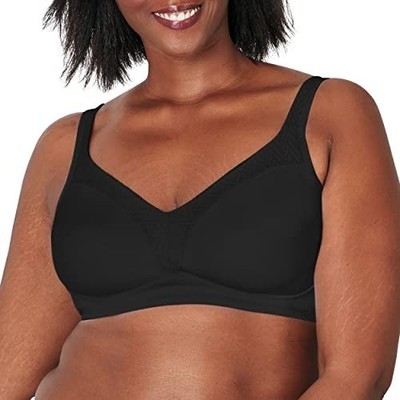 Playtex Wireless T-Shirt Bra Black Full-Support, 38DDD