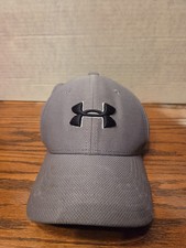 Under Armour Hat Youth XS/S Logo Stretch Fit Athletic Cap Gray