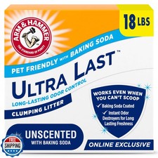 ARM and HAMMER Ultra Last Clumping Cat Litter Unscented MultiCat 18 Lbs. Pet