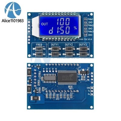 Signal Generator 3 Channel PWM   Wave Frequency Duty Cycle Adjustable *mc
