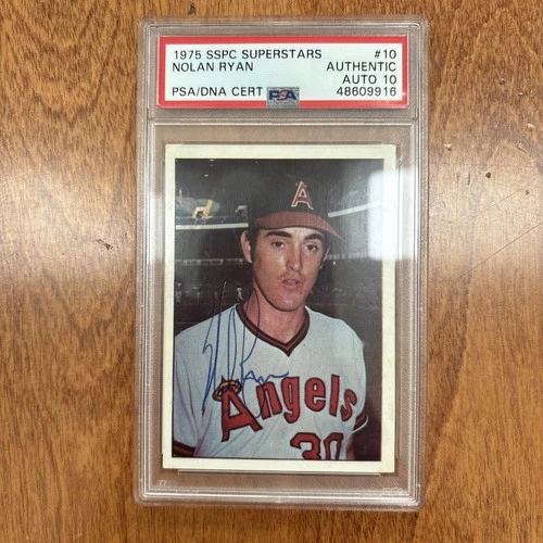 HOF NOLAN RYAN 1975 SSPC SIGNED AUTOGRAPHED CARD #10 PSA/DNA CERTIFIED
