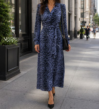 Asos Leopard Midi Wrap Dress