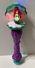 Disney The Little Mermaid Ariel Clam Shell Light Up Musical Bubble Wand WORKS