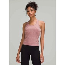 Lululemon Size 12 Swiftly Tech Racerback Tank Top Waist Length Dusty Pink/Purple
