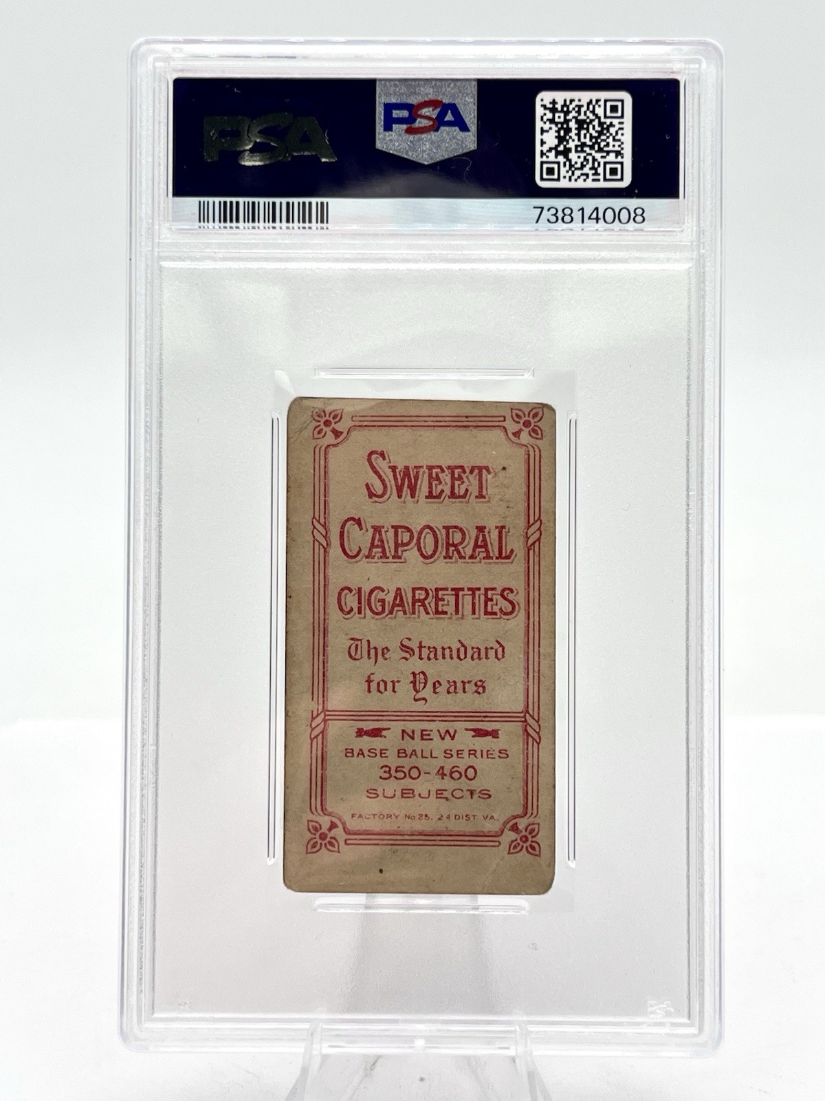 T206 Sweet Caporal Cigarette 350-460/25 Admiral Schlei Portrait Card PSA 1 PR view 4