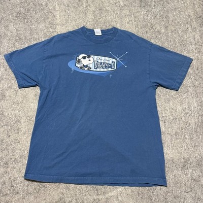 Vintage Y2K Anvil Peanuts By Schulz T-Shirt Size XL Blue Snoopy Joe Cool Dad
