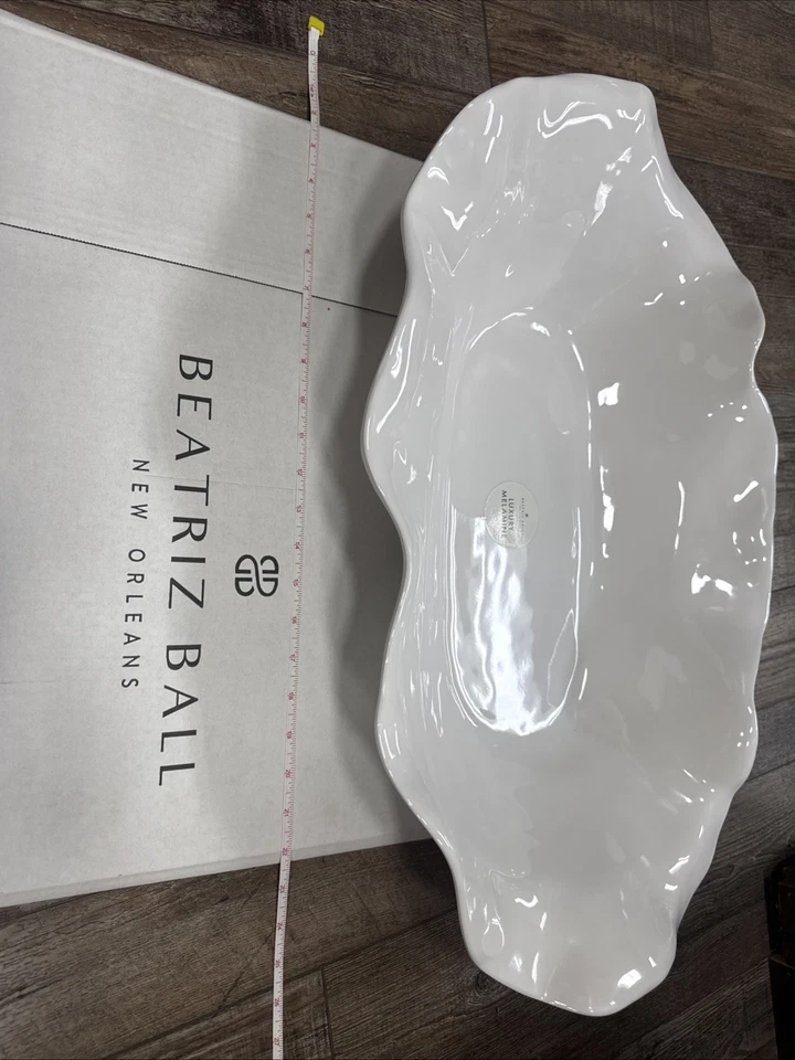 Beatriz Ball Vida Havana Extra Grande Peça Central Oval Branca Melamina Luxo NOVO - Imagem 4 de 4