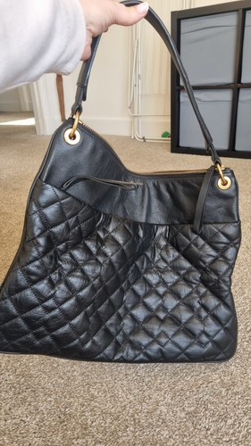 Marc Jacobs Quilted Leather Shoulder Bag Handbag Black Genuine Large - Picture 18 of 20