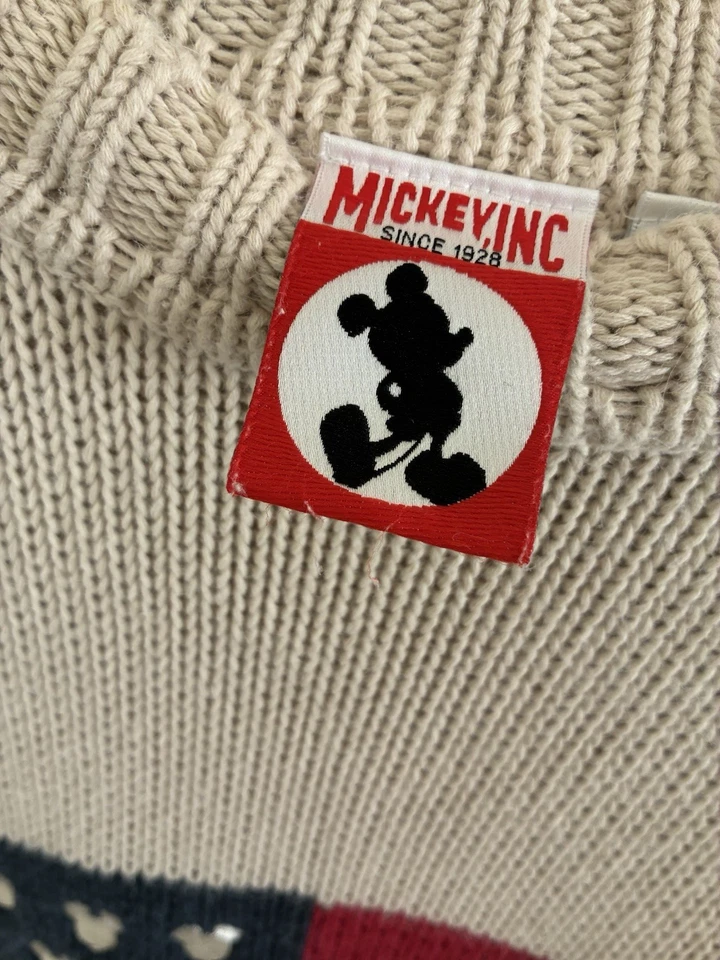 Suéter Vintage Disney Like Polo Ralph Lauren Diseño Bandera Americana Mickey Talla M Foto 3 de 4