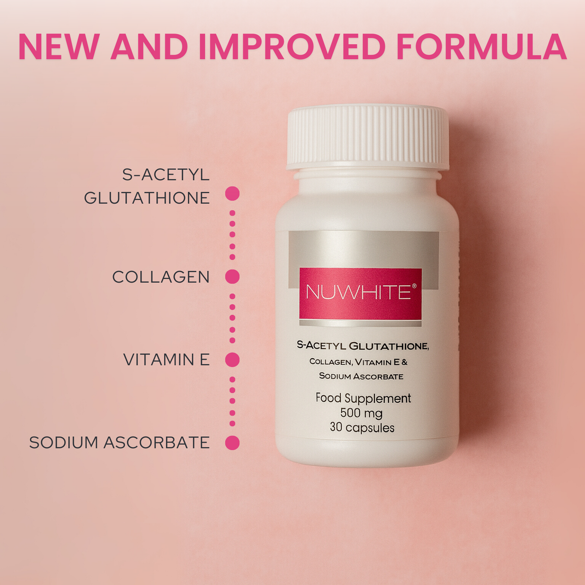 nuwhite glutathione fda approved Nuwhite Advanced Whitening L Glutathione Collagen & Placenta 60 Capsules  for sale online