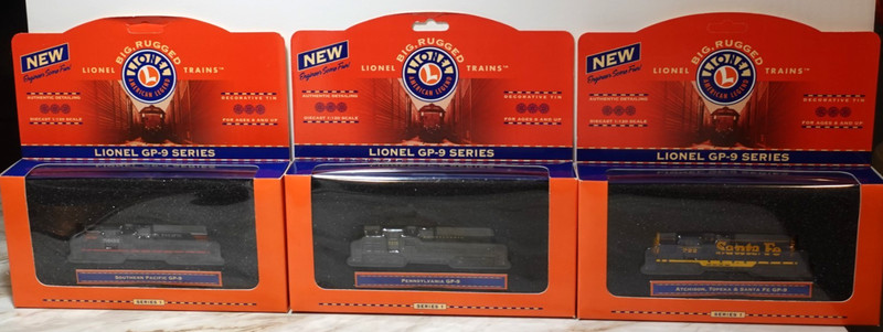 Lionel Big Rugged Trains GP-9 Series 1 Pacific Southern Pennslyvania Santa Fe