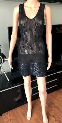 Azzedine Alaia Vintage S/S 1996 Runway Black Sequin Embellished