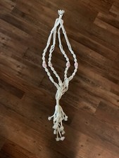 Macrame Plant Hanger, Ceramic Beads With Floral Design. Measures 56  Long