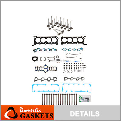 Head Gasket Set Intake Exhaust Valves Fit 09-14 Ford E150 E250 4.6L