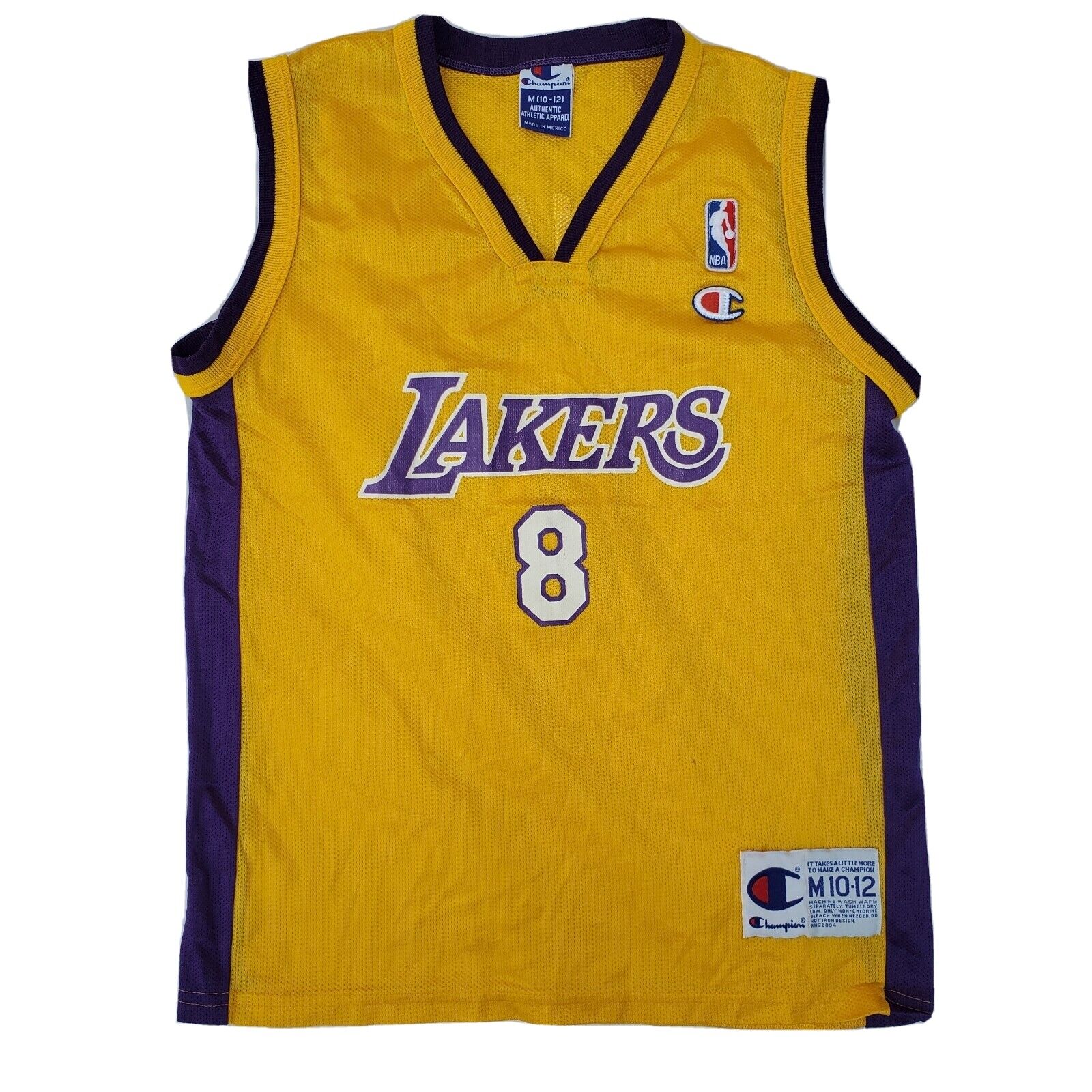 Los Angeles Lakers: Kobe Bryant 2001/02 Yellow Champion Jersey (M) –  National Vintage League Ltd.