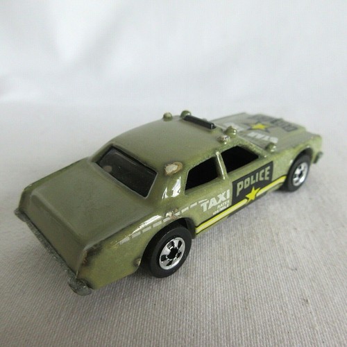 HOT WHEELS VTG 1:64 1977 POLICE STAR TAXI COLOR CHANGER GREEN BW MALAYSIA EXCLT - Picture 2 of 4