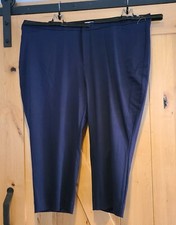 NEW Catherines Universal Capri Women's Plus Size 28W Navy Blue Stretch Capris