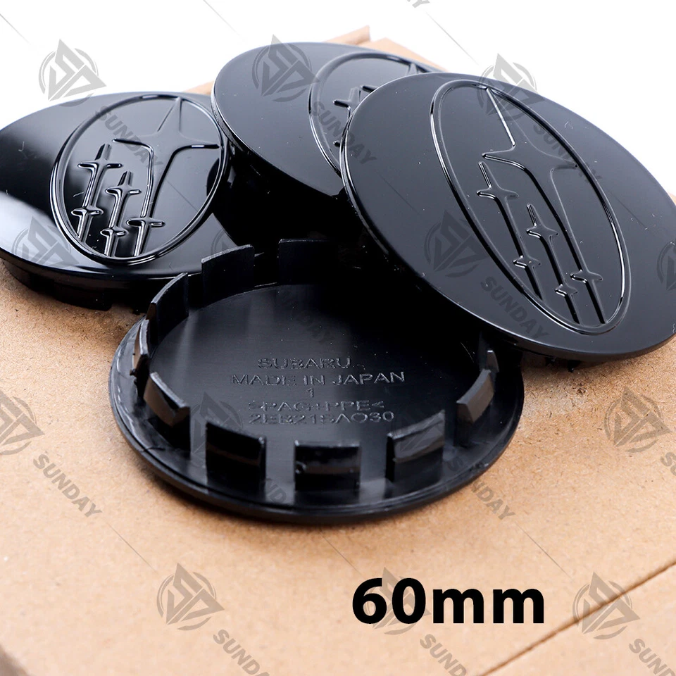 4x For Forester Impreza Crosstrek 60mm Wheel Center Cap Gloss Black 28821SA030X Foto 2 de 3