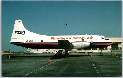 Airplane Roadway Global Air Convair CV-600 N74855 MSN 46 Raleigh Postcard